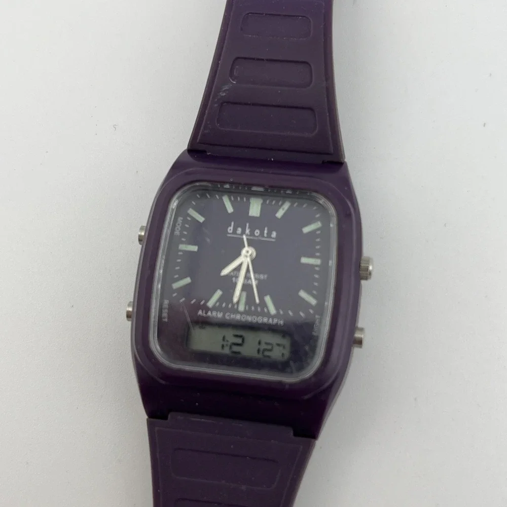 Dakota Moon Glow Watch Women 33mm Purple Analog/Digital- New Battery‎